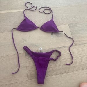 SHEIN Purple Triangle String Bikini Two-Piece
